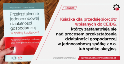 przekształcenie działalności gospodarczej w spółkę kapitałową